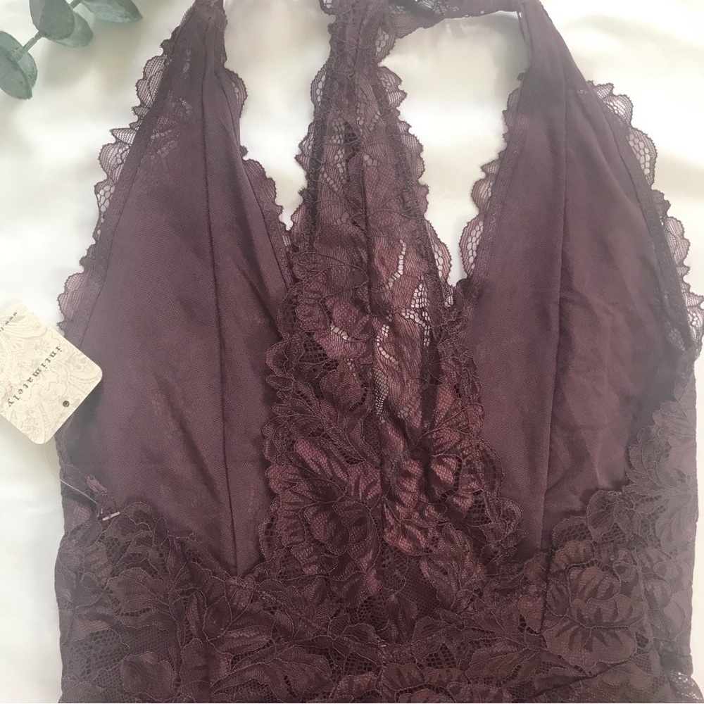 NWT Free People Everyday Lace Bodysuit in Plum Jam - Picture 8 of 10